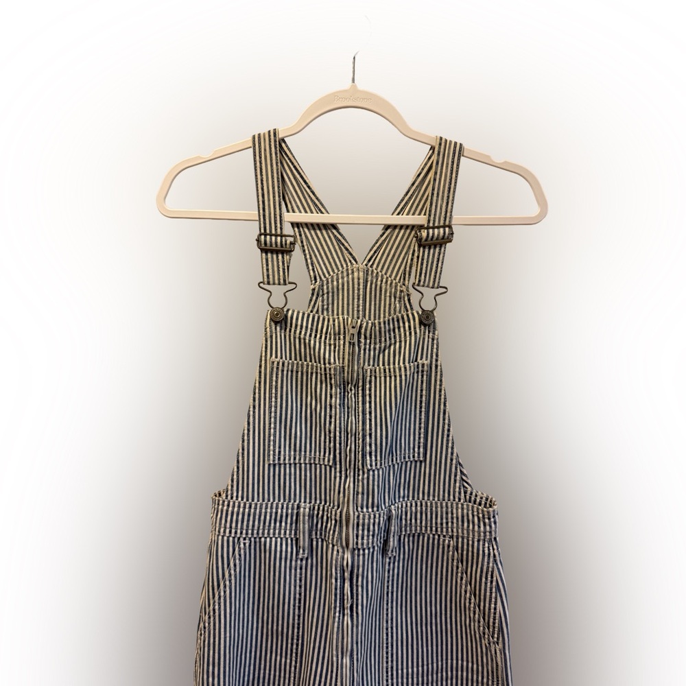 Abercrombie & Fitch Blue and White Striped Overalls, Size XS - Picture 5 of 7